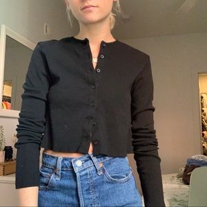 Simple Black Button Up Long Sleeve